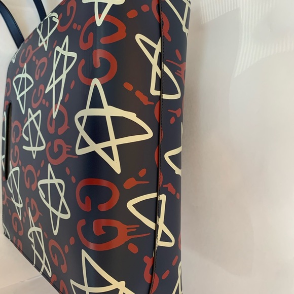Gucci Ghost Stars Navy Graffiti Tote - Picture 9 of 9